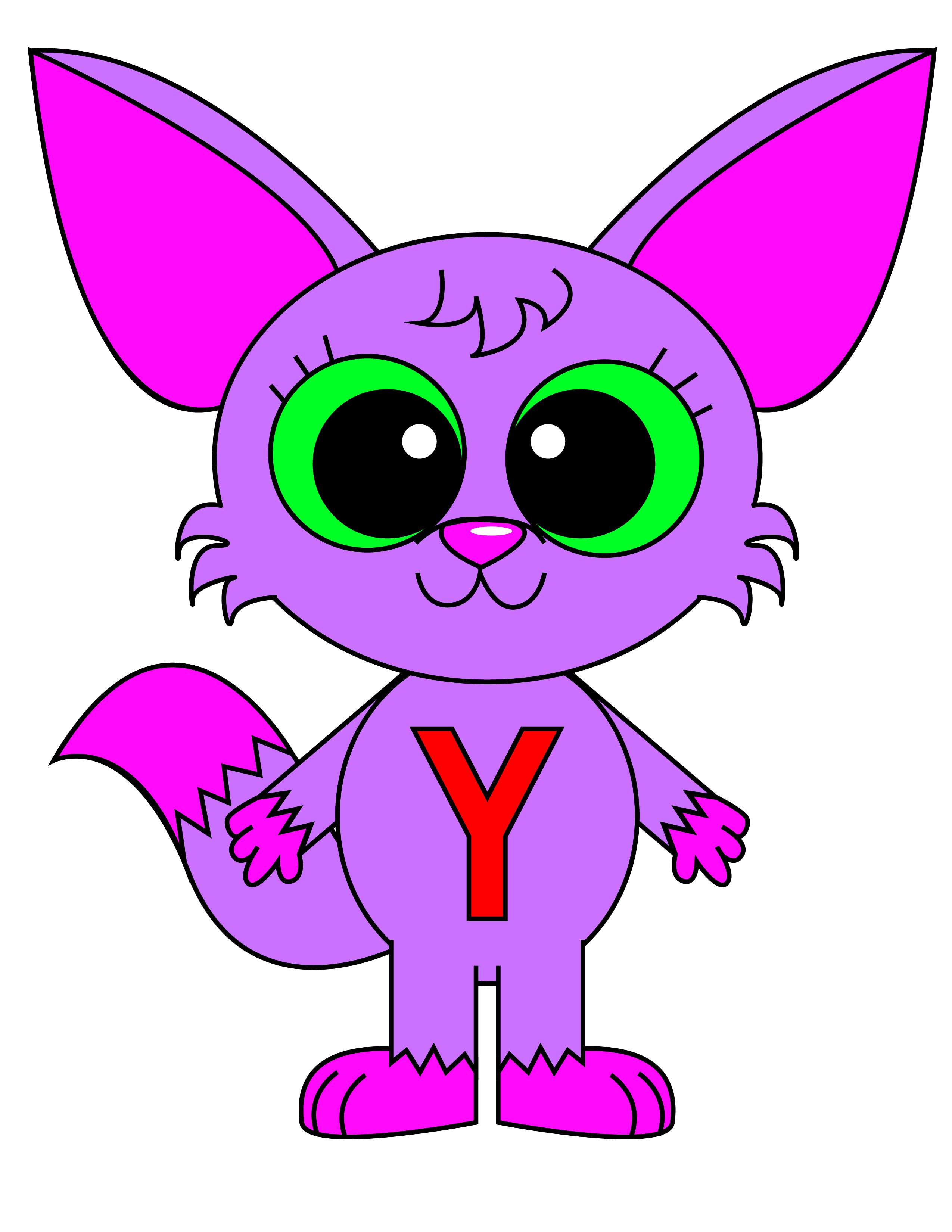 Letter Critter Y
